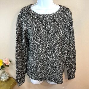 L Buffalo By David Bitton Black & White wWool Blend Sweater Long Sleeve 12 14